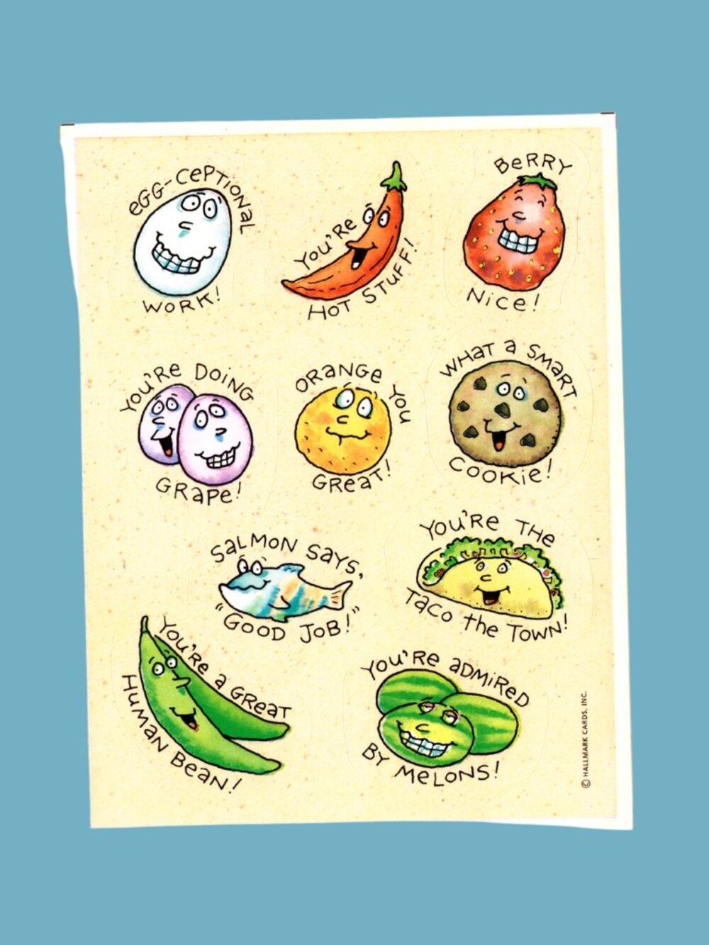 Hallmark Food Pun Reward Vintage Sticker Sheet